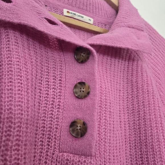 NEW Marine Layer Dream Yarn Pullover Sweater XS Pink Punch Wool Alpaca - Picture 6 of 13